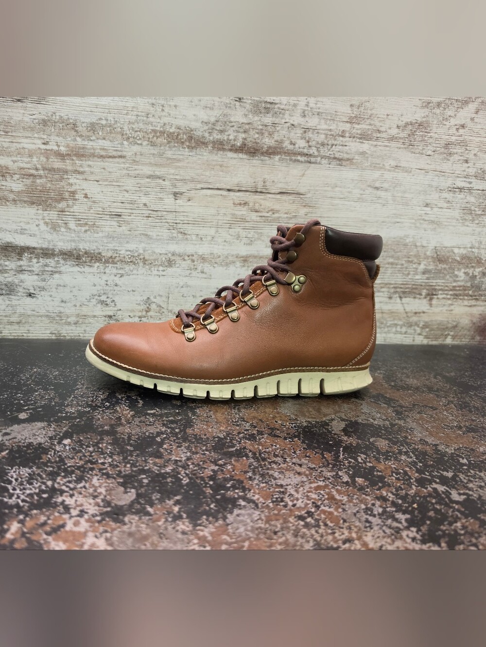 Mens Cole Haan Zerogrand Hiker Boots Sz 8.5 Used Brown Leather